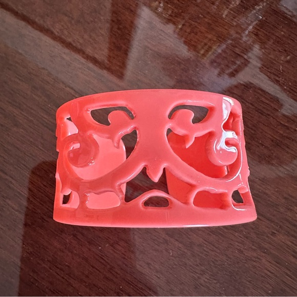 Filigree Cuff Bracelet by Belissima Neon Orange Plastic - Picture 2 of 4